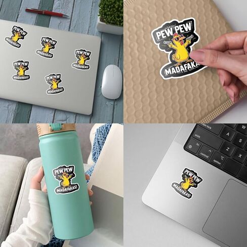 3Pcs Duck Pew Pew Madafakas Sticker Funny Ducks Lover Gift for Offensive Joke Pew Pew Madafakas Stickers Sarcastic Gamers Chicken Gun Humor Decal for Laptop Bottle Notebook Toolbox Hard Hat 3" in Saudi Arabia