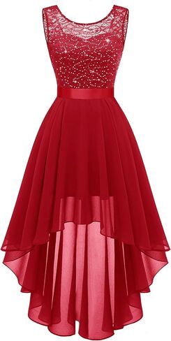 BeryLove Cocktail Prom Dresses 2025 Formal Wedding Guest Dresses Sleeveless Lace High Low Homecoming Dress in Kuwait