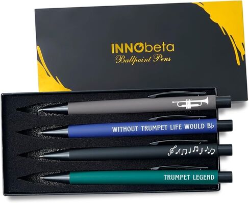 مجموعة أقلام حبر جاف من InnoBeta Trumpet Gifts مكونة من 4 أقلام، هدايا لأعياد الميلاد والكريسماس in Saudi Arabia