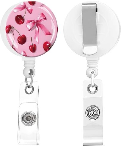 2 Pack Badge Reels Holder Retractable with ID Clip for Nurse Name Tag Card Nursing for Doctor Teacher Student Employee Office Medical Work (Blue Flower) in Saudi Arabia