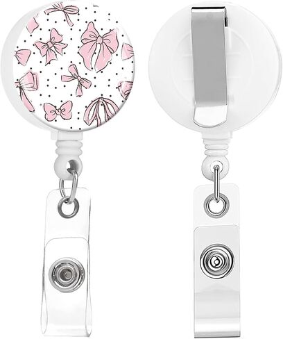 2 Pack Badge Reels Holder Retractable with ID Clip for Nurse Name Tag Card Nursing for Doctor Teacher Student Employee Office Medical Work (Blue Flower) in Saudi Arabia