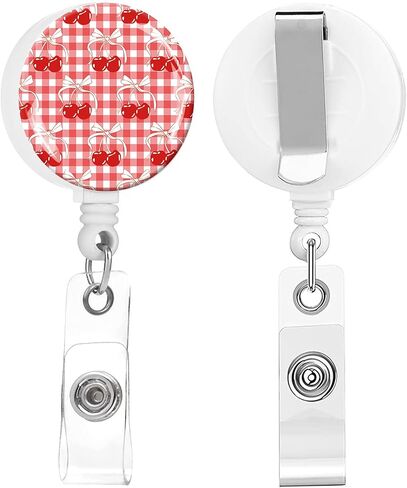 2 Pack Badge Reels Holder Retractable with ID Clip for Nurse Name Tag Card Nursing for Doctor Teacher Student Employee Office Medical Work (Blue Flower) in Saudi Arabia
