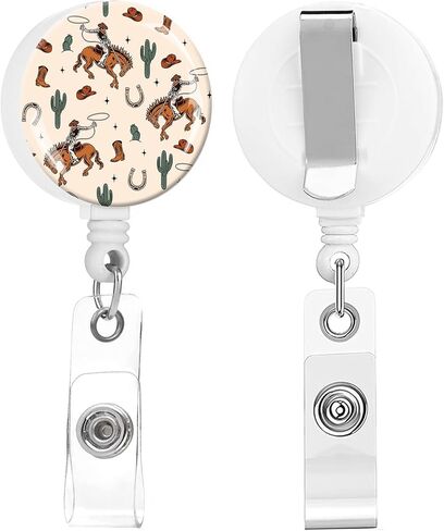 2 Pack Badge Reels Holder Retractable with ID Clip for Nurse Name Tag Card Nursing for Doctor Teacher Student Employee Office Medical Work (Blue Flower) in Saudi Arabia