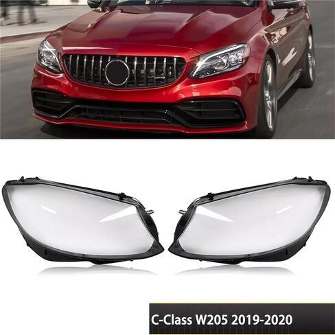 Left Right Headlamp Cover Transparent Lampshade Headlight Lens Shell Compatible for Benz W205 C180 C200 C260L C280 C300 2019 2020(Left) in Saudi Arabia