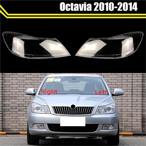 Car Front Glass Lens Lamp Shade Shell Compatible for Skoda Octavia 2010 2011 2012 2013 2014 ​Transparent Auto Light Case Headlight Cover(Right) in Saudi Arabia