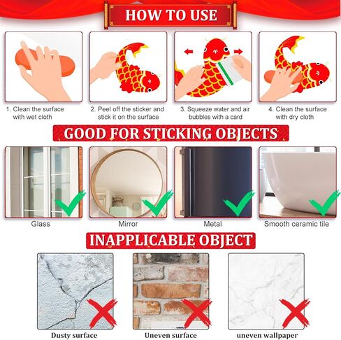 Glenmal 1 Set Chinese New Year Window Clings 2025, Lunar New Year Window Clings, Year of The Snake Window Clings, Spring Festival Fu Character Decoration for Wall Home Office in Kuwait