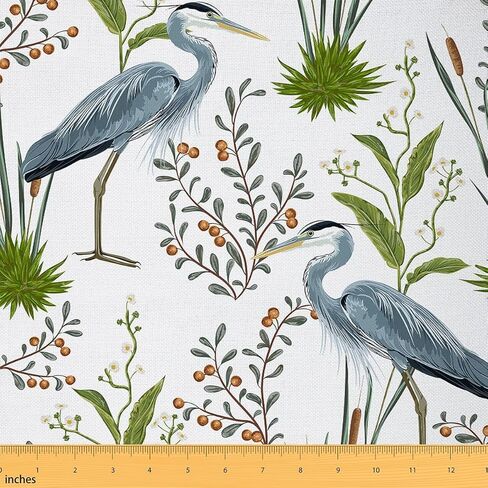 Flamingo Fabric by The Yard, Leaves Upholstery Fabric, Wild Animals Botanical Decorative Fabric, Spring Floral Indoor Outdoor Fabric, Retro Natural DIY Art Waterproof Fabric, Blue Green, 1 Yard in Saudi Arabia