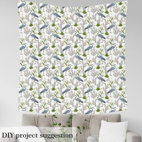 Flamingo Fabric by The Yard, Leaves Upholstery Fabric, Wild Animals Botanical Decorative Fabric, Spring Floral Indoor Outdoor Fabric, Retro Natural DIY Art Waterproof Fabric, Blue Green, 1 Yard in Saudi Arabia