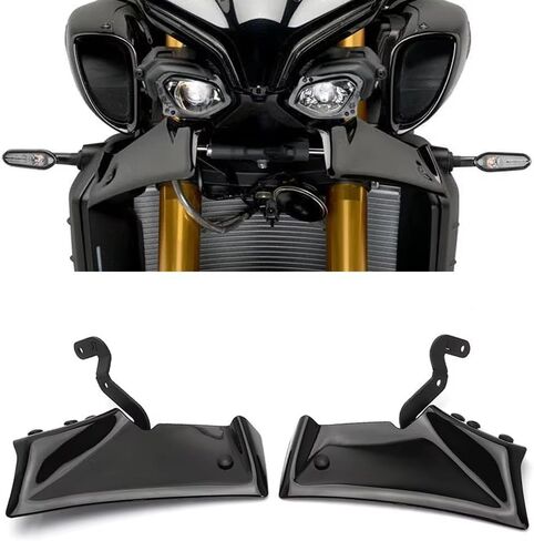 Motorcycle Fairing Front Spoiler Winglet Aerodynamic Kit Fits for Yamaha MT10 MT 10 mt10 MT-10 SP 2024 2023 2022 Front Wing Deflector Cover Fender Beak Nose Frontal Spoiler (Black) in Saudi Arabia