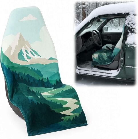Fluffy Winter Car Seat Towel Covers with Storage Bag Seat Warm Soft Car Cushions Post Workout Sweat Washable Cover Non Slip Towel for Winter Comfort Protection Outdoor Sport Activities(Sedona) in Saudi Arabia