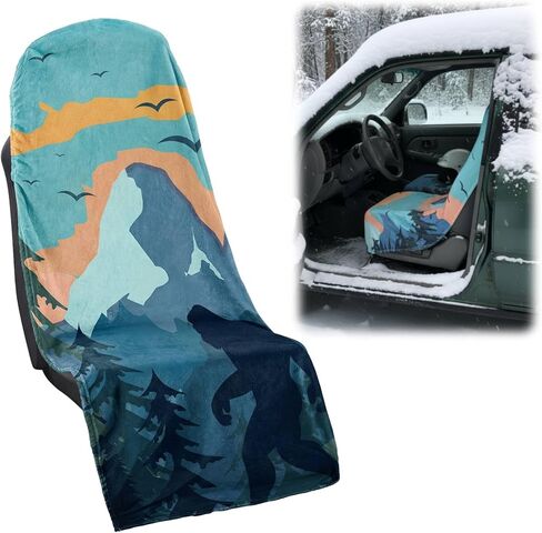 Fluffy Winter Car Seat Towel Covers with Storage Bag Seat Warm Soft Car Cushions Post Workout Sweat Washable Cover Non Slip Towel for Winter Comfort Protection Outdoor Sport Activities(Sedona) in Saudi Arabia