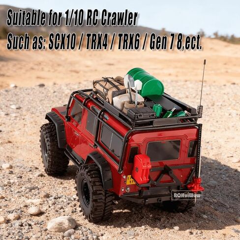 RC Crawler Simulation Decoration Upgrades Part for SCX10 TRX4 TRX6 Red cat,Shovel,Storage Bag,Antennas,Pot Bag,Monkey Pole,Oil Drum Set,Large outsourcing,ARB Bag,Suitcase,Tent,Red in Saudi Arabia