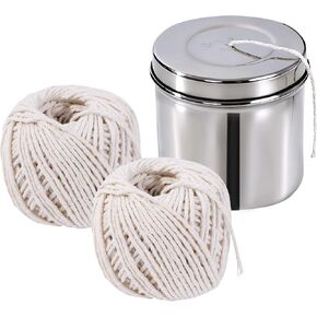 2 Pack 220 FT Kitchen & Cooking Twine with Stainless Steel Dispenser. 2MM Natural Cotton Butcher String for Tying Meat, Turkey, Roasts and so on, Center-Pull Design in Kuwait