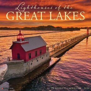 Willow Creek Press, Lighthouses of The Great Lakes 2026 Wall Calendar, 12'' X 12'', 18-Month Calendar with Stapled Binding in Saudi Arabia