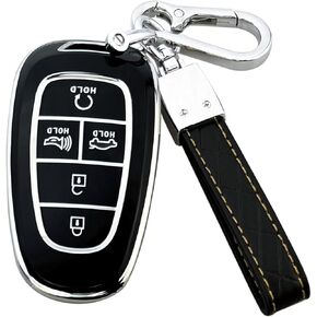 حافظة غطاء Key Fob متوافقة مع ملحقات سيارة Hyundai Sonata Santa fe Tucson Nexo (أرجواني، 5 أزرار) in Kuwait