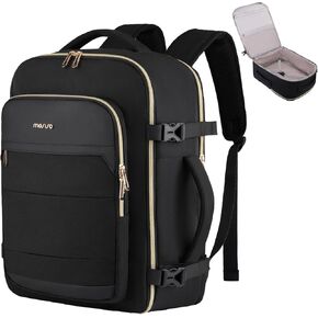 MOSISO Travel Backpack for Women Men, 15-15.6 inch Flight Approved Carry on Backpack with Side Handle & Luggage Strap, 16 inch Personal Item Travel Bag for Weekender College Work Business, Black in Saudi Arabia