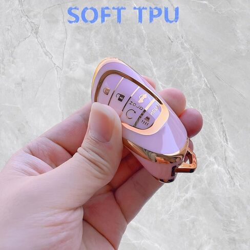 Pink Soft TPU Key Fob Cover Case Protector for Honda, Keychain, Accessories for Civic Accord HR-V Pilot CR-V 5 Buttons Smart Remote key (For Honda B) in Saudi Arabia