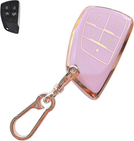 Pink Soft TPU Key Fob Cover Case Protector for Honda, Keychain, Accessories for Civic Accord HR-V Pilot CR-V 5 Buttons Smart Remote key (For Honda B) in Saudi Arabia