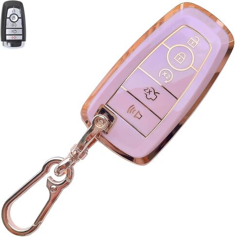 Pink Soft TPU Key Fob Cover Case Protector for Honda, Keychain, Accessories for Civic Accord HR-V Pilot CR-V 5 Buttons Smart Remote key (For Honda B) in Saudi Arabia