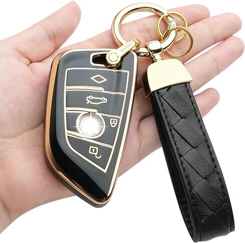 لسلسلة مفاتيح BMW Key Fob Cover مناسبة لـ 2 5 6 7 Series X1 X2 X3 X5 X6 حافظة مفتاح ذكي (أبيض عاجي) in Kuwait