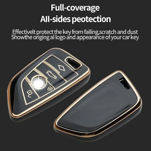 لسلسلة مفاتيح BMW Key Fob Cover مناسبة لـ 2 5 6 7 Series X1 X2 X3 X5 X6 حافظة مفتاح ذكي (أبيض عاجي) in Kuwait