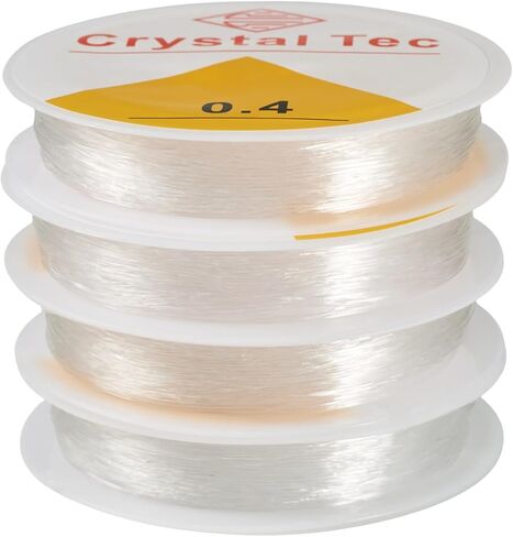 4 Rolls Round Crystal Elastic Stretch Thread 0.5mm Elastic Bracelets String Cord for Bracelets Necklace Beading Jewelry Making in Saudi Arabia