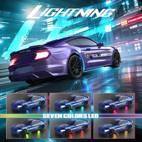 سيارة انجراف صغيرة RC 1/43 للبالغين، سيارة تحكم عن بعد 2.4G 4WD كاملة النسبي مع هيكل معدني، سرعة عالية 15 كم/ساعة وأضواء LED، براميل المتراس، 4 مجموعات/إصدار جيروسكوبي in Saudi Arabia