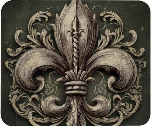 لوحة ماوس Vintage Fleur De Lis Flower (2)، قاعدة مطاطية بتصميم شخصي لديكور المكتب لأجهزة الكمبيوتر المحمول وأجهزة الكمبيوتر in Kuwait