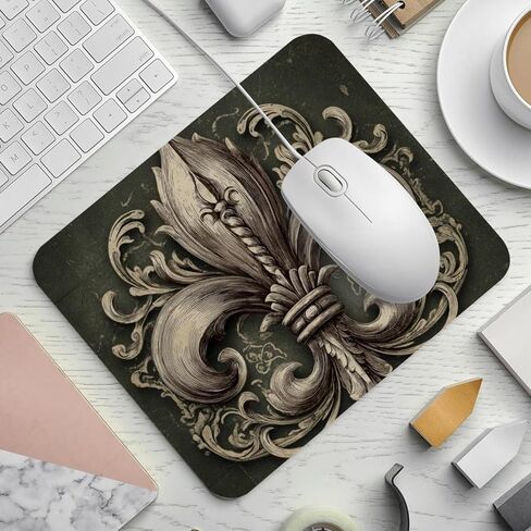 لوحة ماوس Vintage Fleur De Lis Flower (2)، قاعدة مطاطية بتصميم شخصي لديكور المكتب لأجهزة الكمبيوتر المحمول وأجهزة الكمبيوتر in Kuwait