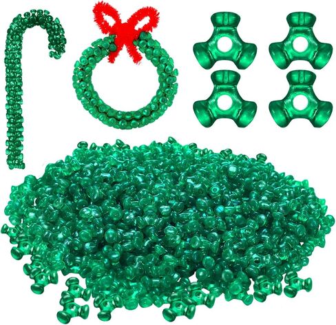 1500 Pieces Christmas Tri Beads Green Plastic Transparent Tri Beads Christmas Tree Decoration for DIY Craft, 10 mm in Saudi Arabia