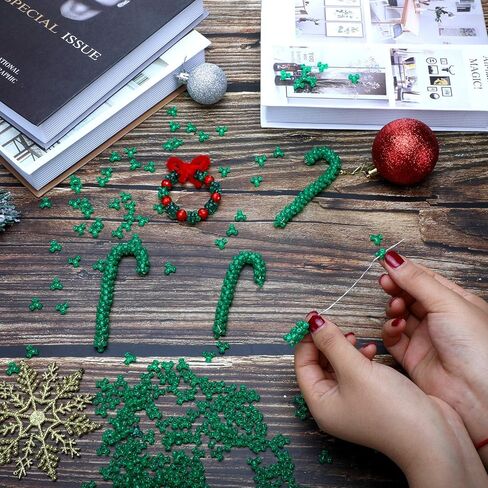 1500 Pieces Christmas Tri Beads Green Plastic Transparent Tri Beads Christmas Tree Decoration for DIY Craft, 10 mm in Saudi Arabia