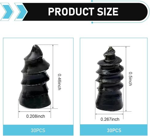 60 PCS Car Tire Repair Rubber Nail, Outdoor Self-service Vacuum Puncture Tire Repair Kit, Waterproof Spiral Rubber Sealing Screw Tools, Universal for Most Vehicles (Black) in Saudi Arabia