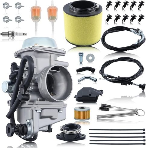 TRX350 المكربن ​​Carb Kit لـ Rancher 350 TRX350 فورمان 400 450 ATV 4 ويلر رباعية مع خنق كابل خنق فلتر زيت الهواء in Saudi Arabia