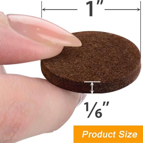 48 PCS Felt Furniture Pads, Table Chair Mat Leg Floor Protectors, Chair and Table Silent Foot Pads Round Door Bumper Non-Slip Sticker(Brown) in Saudi Arabia