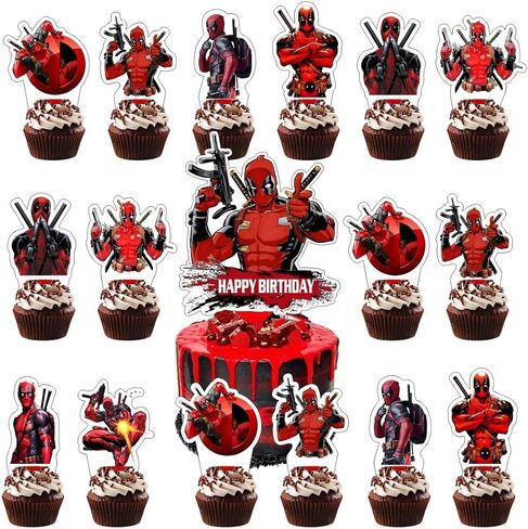 25 قطعة من زينة كعكة حمام السباحة مع 24 قطعة من أغطية الكب كيك، قطعة واحدة من أعلى الكعك لمستلزمات حفلات أعياد الميلاد للأطفال in Kuwait