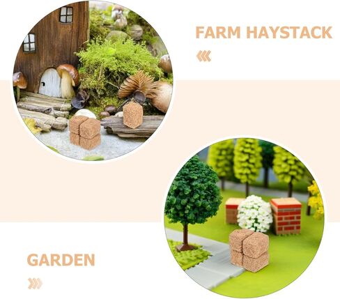 8pcs Mini Hay Bales 1.18 inch Miniature Hay Bales for Decoration Fake Haystack for Dollhouse Farm Garden Decoration, DIY Autumn Craft, 1.18x0.78x0.78 Inch in Saudi Arabia