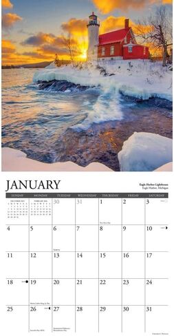 Willow Creek Press, Lighthouses of The Great Lakes 2026 Wall Calendar, 12'' X 12'', 18-Month Calendar with Stapled Binding in Saudi Arabia