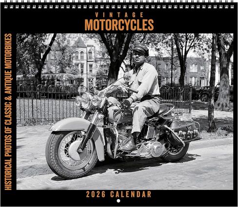 Asgard Press 2026 Vintage Motorcycles Deluxe Wall Calendar, 16 Months, Frame-Ready Prints of Classic Motorcycles with Commentary, 14"x24" (Size When Open) in Saudi Arabia