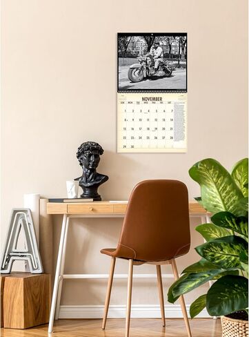 Asgard Press 2026 Vintage Motorcycles Deluxe Wall Calendar, 16 Months, Frame-Ready Prints of Classic Motorcycles with Commentary, 14"x24" (Size When Open) in Saudi Arabia