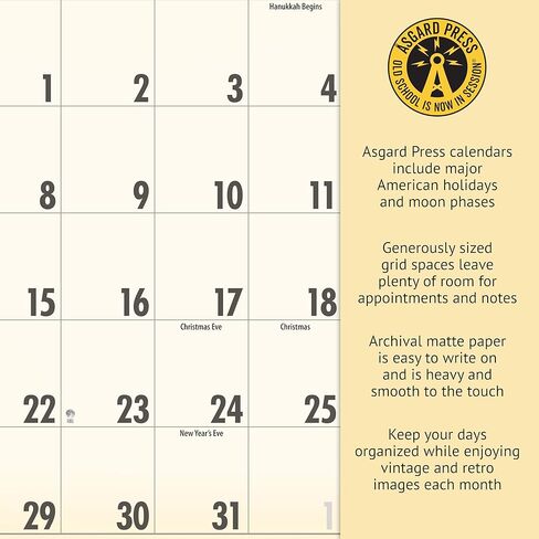 Asgard Press 2026 Vintage Motorcycles Deluxe Wall Calendar, 16 Months, Frame-Ready Prints of Classic Motorcycles with Commentary, 14"x24" (Size When Open) in Saudi Arabia