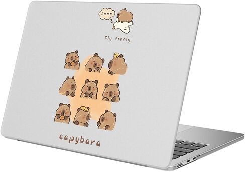 متوافق مع حافظة MacBook Air 13 بوصة M1 A2337 A2179 A1932 2022 2021 2020 2019 2018، غطاء حماية صلب غير لامع لطيف Kawaii Capybara لجهاز MacBook Air 13.3 بوصة in Kuwait