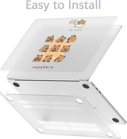 متوافق مع حافظة MacBook Air 13 بوصة M1 A2337 A2179 A1932 2022 2021 2020 2019 2018، غطاء حماية صلب غير لامع لطيف Kawaii Capybara لجهاز MacBook Air 13.3 بوصة in Kuwait