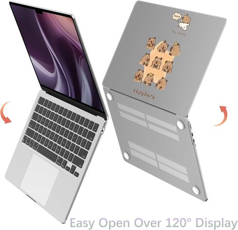 متوافق مع حافظة MacBook Air 13 بوصة M1 A2337 A2179 A1932 2022 2021 2020 2019 2018، غطاء حماية صلب غير لامع لطيف Kawaii Capybara لجهاز MacBook Air 13.3 بوصة in Kuwait