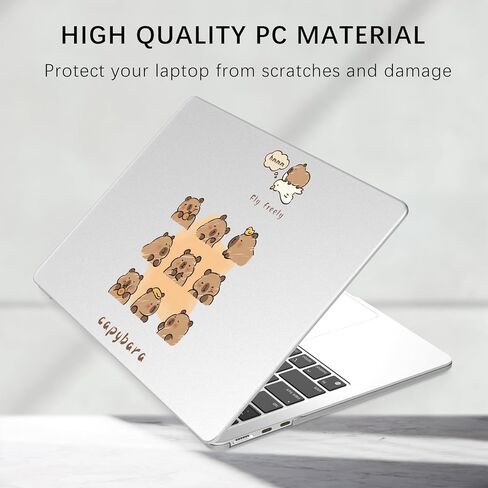 متوافق مع حافظة MacBook Air 13 بوصة M1 A2337 A2179 A1932 2022 2021 2020 2019 2018، غطاء حماية صلب غير لامع لطيف Kawaii Capybara لجهاز MacBook Air 13.3 بوصة in Kuwait