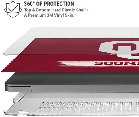 Skinit Case + Skin Compatible with MacBook Pro 14in (2021) - Officially Licensed Oklahoma Sooners Design in Saudi Arabia