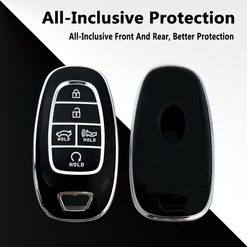 حافظة غطاء Key Fob متوافقة مع ملحقات سيارة Hyundai Sonata Santa fe Tucson Nexo (أرجواني، 5 أزرار) in Kuwait