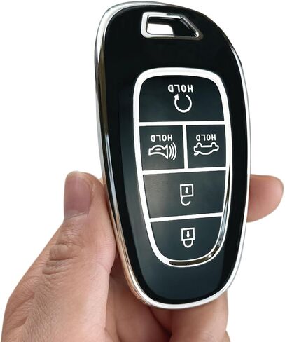 حافظة غطاء Key Fob متوافقة مع ملحقات سيارة Hyundai Sonata Santa fe Tucson Nexo (أرجواني، 5 أزرار) in Kuwait