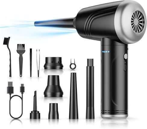 Handheld Vacuum Cordless,50W 4000PA Mini Vacuum Cleaner and Air Duster, 2-in-1 Rechargeable Car Vacuum with LED Light and Multi-Nozzles forCar,Office and Home Cleaning in Kuwait