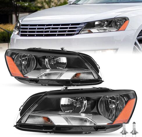 استبدال مجموعة المصابيح الأمامية SOCKIR Halogen 6 Pin لـ 2012-2015 Volkswagen Passat OE استبدال المصابيح الأمامية للسائق والمصابيح الأمامية الجانبية للركاب (مجموعة من 2) in Kuwait