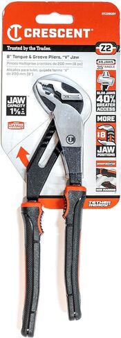 CRESCENT - Plier, 8", Straight Jaw, T&G, Cushion Grip (RTZ28CG) in Kuwait